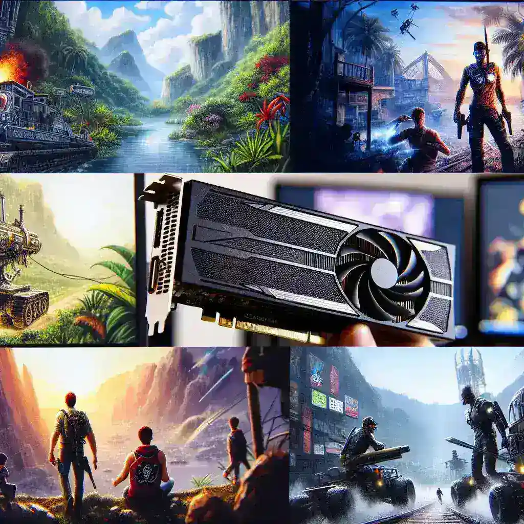 "Gráfico comparativo de benchmarks das placas de vídeo RTX 5090, destacando o desempenho em jogos populares entre brasileiros como Free Fire, League of Legends e Valorant."